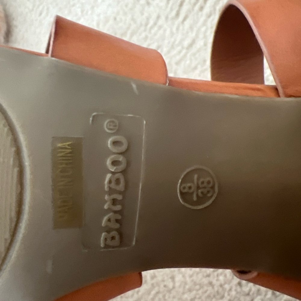 Brown bamboo heels size 8 - Picture 5 of 5